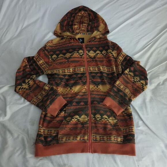 art class Tops - Art Class Girls Hoodie Brown Native American Design Girls 12 14 Aztec Zip XL